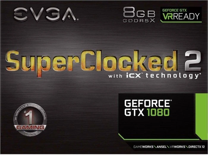 EVGA GeForce GTX 1080 SC2 Gaming iCX 11Gbps, 8GB GDDR5X, DVI, HDMI, 3x DP