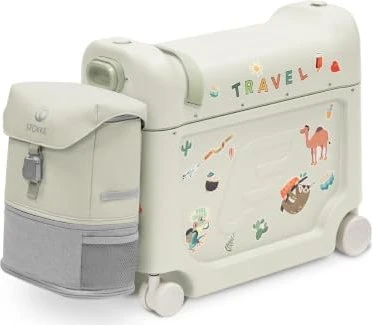 Stokke Jetkids Bedbox Kindertrolley Aufsitzkoffer Reiseset green/green