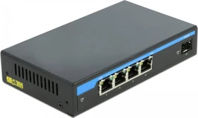 DeLOCK Desktop Gigabit Switch, 4x RJ-45, 1x SFP, 60W PoE+ (87765)