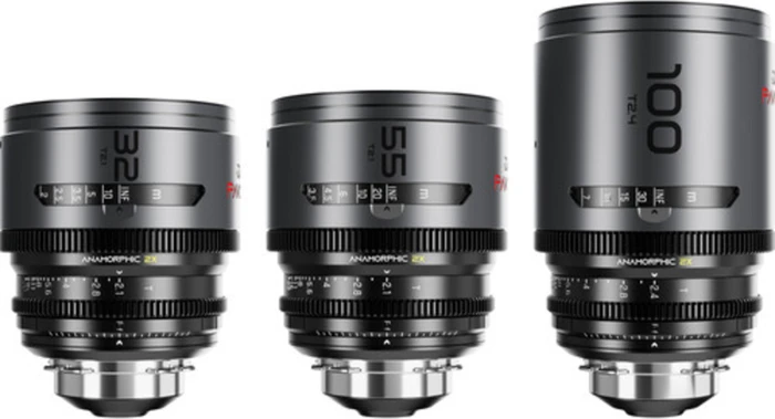 DZOFilm Pavo 2x Anamorphic 32/55/100mm Neutral Flare imperial 3-Lens Set für PL