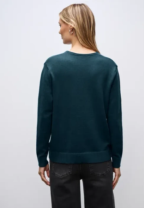 Street One Kuscheliger V-Neck Pullover tide blue (Damen)