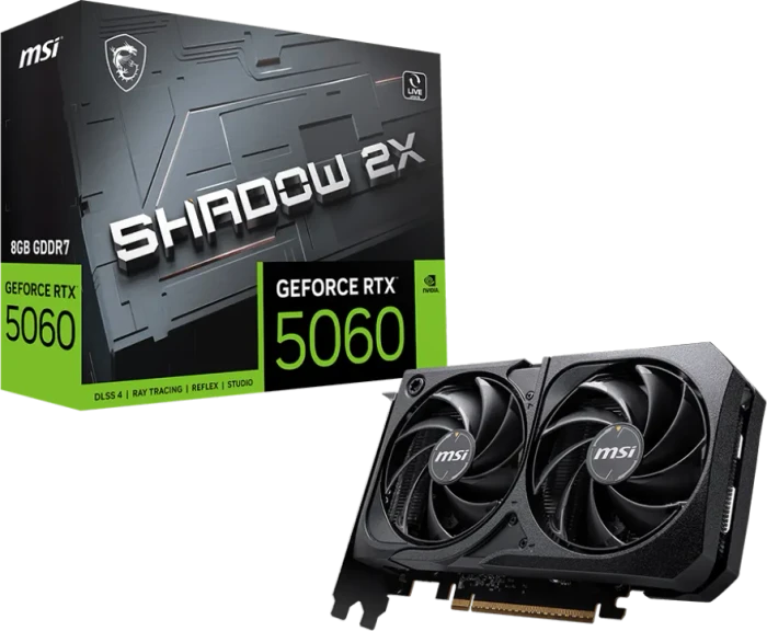 MSI GeForce RTX 5060 8G Shadow 2X, G5060-8S2, 8GB GDDR7, HDMI, 3x DP