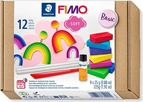 Staedtler Fimo Soft Basic Set mit 9 Fimo Soft Halbblöcken