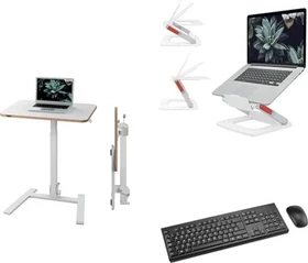 Leitz Ergo Compact Workstation Pro Sitz-Steh-Schreibtisch klappbar 65x46cm weiß/weiß