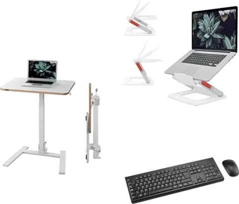 Leitz Ergo Compact Workstation Pro Sitz-Steh-Schreibtisch klappbar 65x46cm weiß/weiß