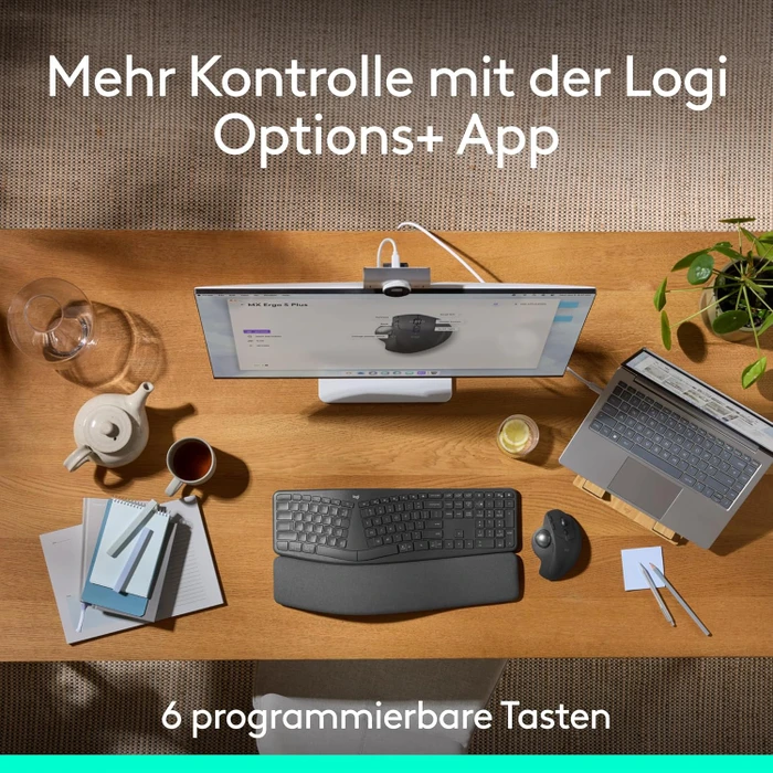 Logitech MX Ergo S Advanced Wireless Trackball, schwarz, Logi Bolt, Bluetooth