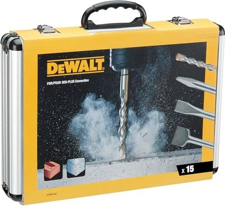 DeWalt DT9679 SDS-plus Bohrer-/Meißel-Zubehörset inkl. Koffer, 15-tlg.
