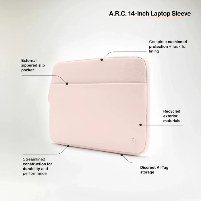 Incase Incase A.R.C. Sleeve for 14" Laptop, rosa
