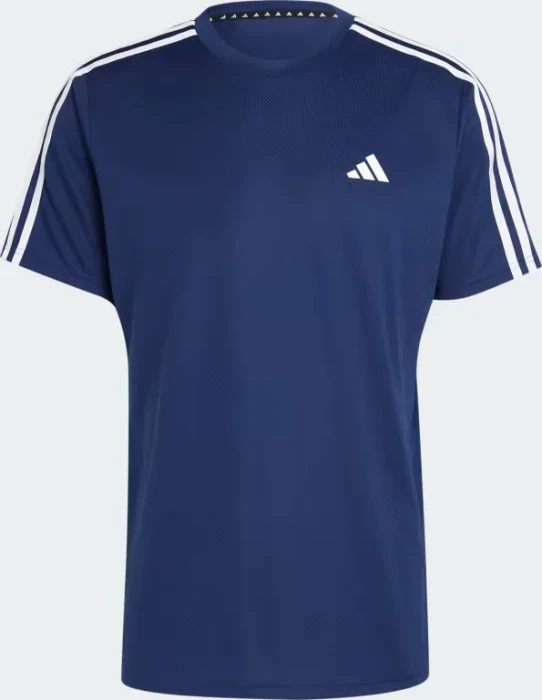 adidas Train Essentials 3-Stripes Training Funktionsshirt kurzarm dark blue/white (Herren)