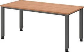 Hammerbacher Ergonomic Plus Q-Serie VQS16/N Schreibtisch 160x80cm Nussbaum/silber
