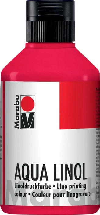 Marabu Aqua Linoldruckfarbe, karminrot, 250ml