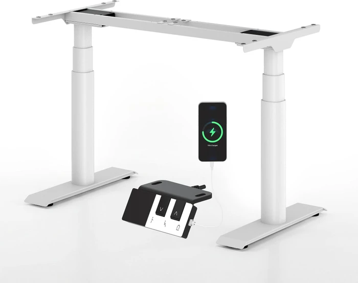 FlexiSpot CylineX Pro elektrisch höhenverstellbares Sitz-Steh-Schreibtischgestell weiß