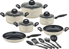 GSW Milano Color Kochtopf-Set beige, 15-tlg.