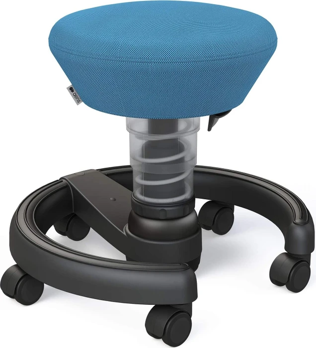 Aeris Swoppster New Edition Schreibtischhocker für Kinder, Gestell schwarz, Bezug Harlequin blau