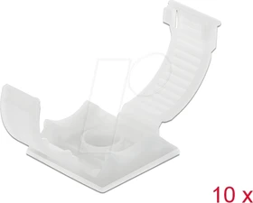 DeLOCK Kabelhalter mit Verschlussclip, selbstklebend, schraubbar, natur, 10 Stück