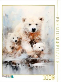 Calvendo Majestätische Eisbärfamilie in Acrylfarbe
