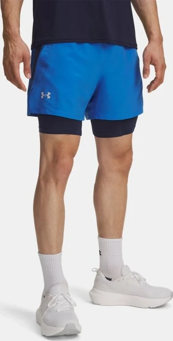 Under Armour Launch 2-in-1 Laufhose kurz blue atlantis/washed navy/reflective (Herren)
