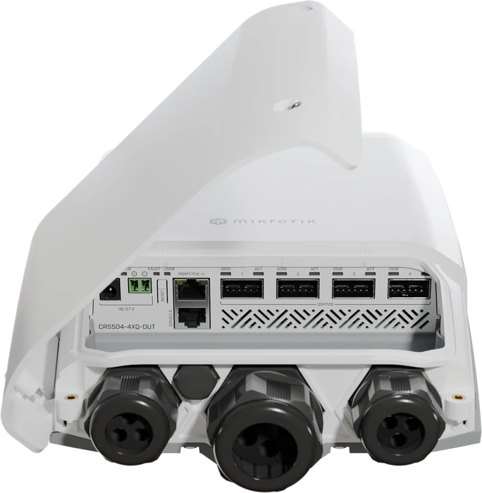 MikroTik Cloud Router Switch CRS504 Outdoor Wallmount 100G Managed Switch, 4x QSFP28