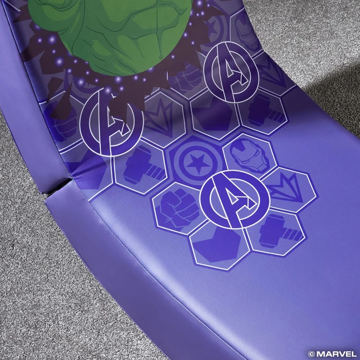 X Rocker Marvel Hero Video Rocker Gaming Bodensessel für Kinder/Jugendliche, Hulk violett
