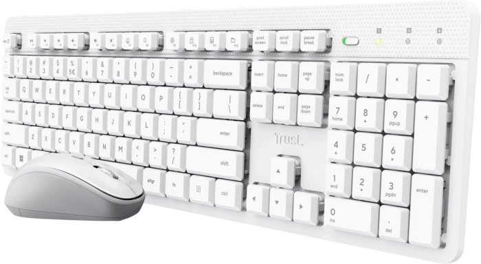 Trust Ody II Silent Wireless Keyboard & Mouse Set, weiß, USB, DE