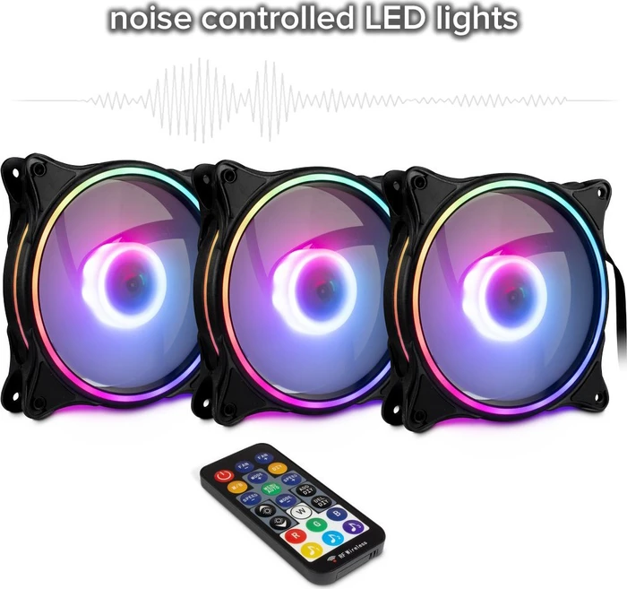 Inter-Tech Argus RS-08, LED-Steuerung, Fernbedienung, 120mm, 3er-Pack