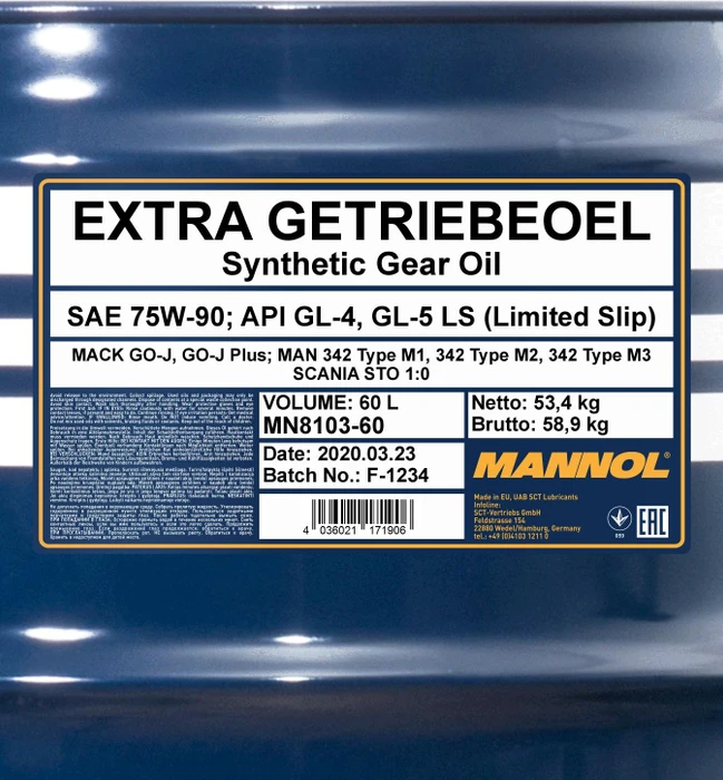 Mannol Extra Getriebeöl 75W-90 60l