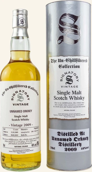 Signatory Vintage The Un-Chillfitlered Collection Unnamed Orkney 2009 700ml