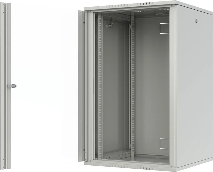 Lanview 19" Wandgehäuse 20HE, Flatpack, Glastür, IP20, RAL 7035, 450mm tief