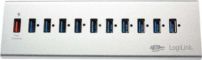LogiLink Aluminium USB-Hub, 11x USB-A 3.0, USB 3.0 Micro-B [Buchse]