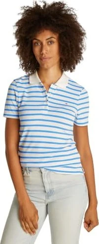 Tommy Hilfiger 1985 Slim Fit Poloshirt kurzarm ecru/blue spell stp (Damen)