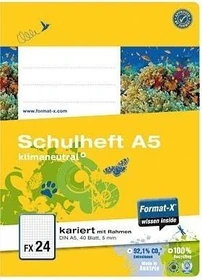 Ursus green Heft FX24, A5, kariert, 40 Blatt