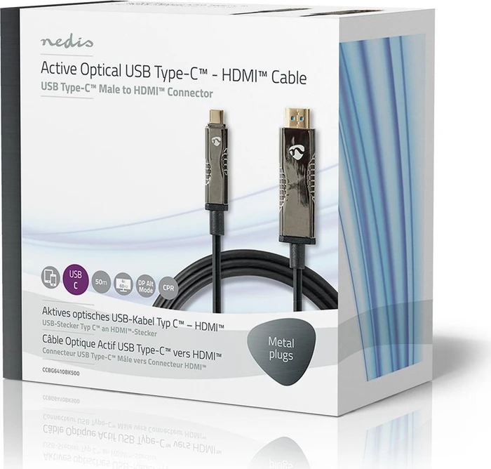 Nedis USB-C 3.1 [Stecker] auf HDMI [Stecker] 4K 60Hz Adapterkabel schwarz, 50m