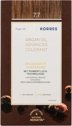 Korres Argan Oil Permanent Hair Colorant Haarfarbe 7.7 mocha