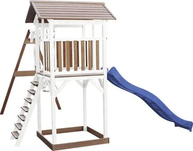 Axi Spielturm Beach Tower mit Doppelschaukel und Rutsche braun/weiß/blau