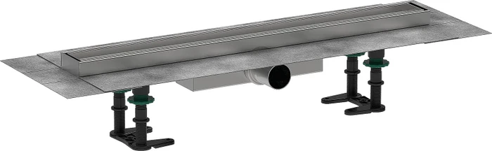 Hansgrohe RainDrain Compact Duschrinne, Komplett-Set, edelstahl gebürstet