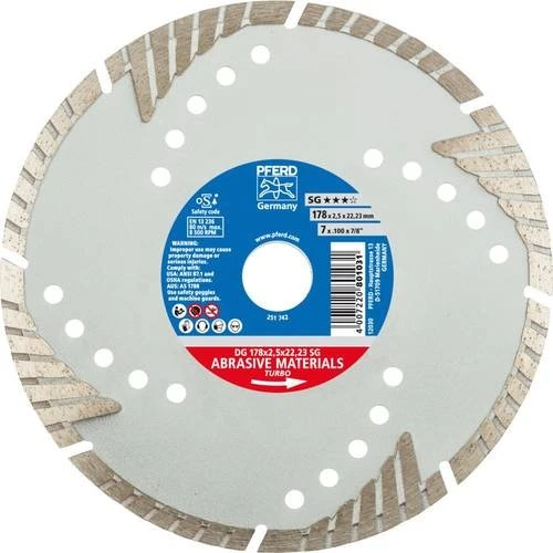 Pferd DG 178x2.5x22.23 SG Diamanttrennscheibe, 178x2.5x22.23mm, 1 Stück