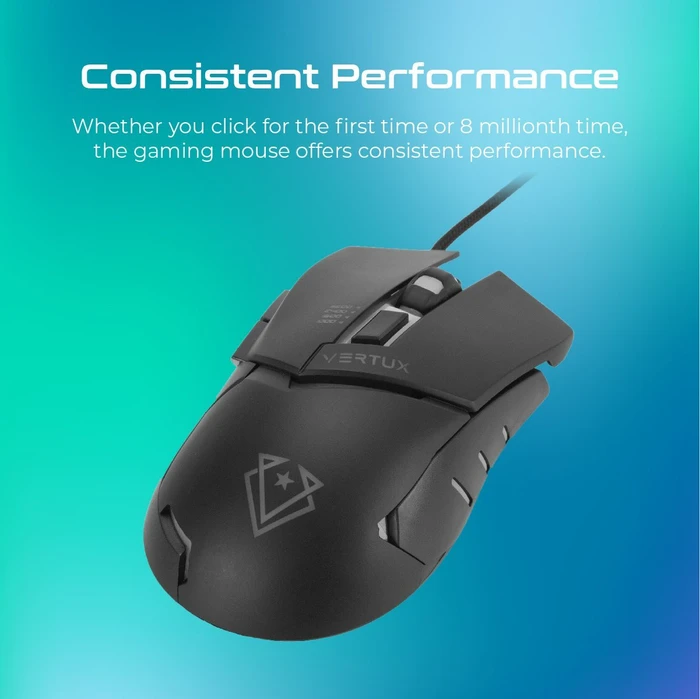 Vertux Dominator Ergonomic Gaming Mouse, schwarz, USB
