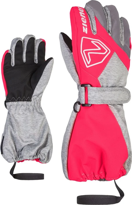 Ziener Lauro AS Skihandschuhe light melange/neon pink (Junior)