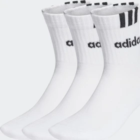 adidas 3-Streifen Linear Half-Crew Cushioned Socken white/black, 3 Paare