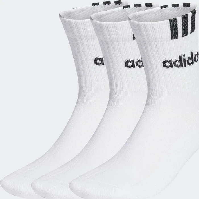 adidas 3-Streifen Linear Half-Crew Cushioned Socken white/black, 3 Paare