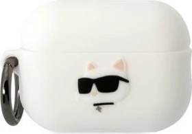 Karl Lagerfeld 3D Logo NFT Choupette Head Case für Apple AirPods Pro 2 weiß
