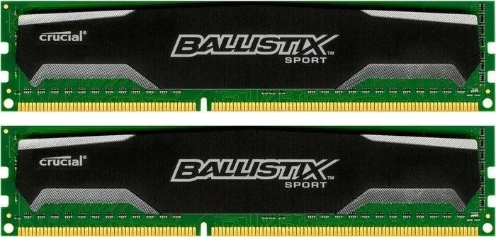 Crucial Ballistix Sport UDIMM 8GB Kit, DDR3-1600, CL9-9-9-24, 1R