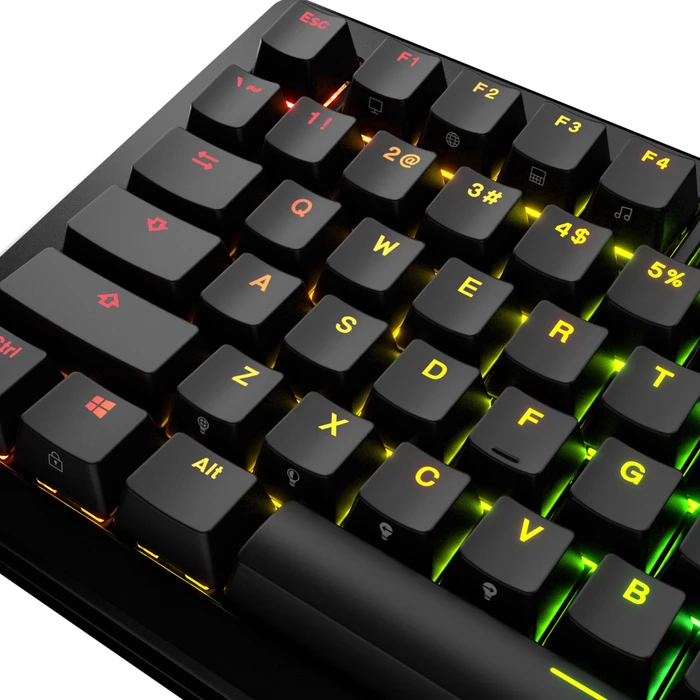 Glorious GPBT Backlit Keycaps, Kunststoff (PBT), schwarz, 130 Tasten, ANSI-US