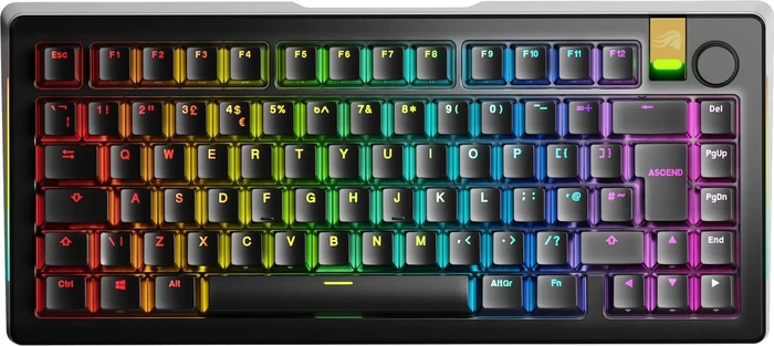 Glorious GMMK 3 Pro HE Wireless 75% Pre-built Gaming Keyboard, schwarz, LEDs RGB, Glorious Fox HE, USB/Bluetooth, UK