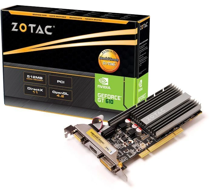 Zotac GeForce GT 610 PCI, 512MB DDR3, VGA, DVI, HDMI