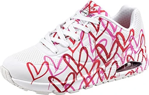 Skechers Uno Lite Spread the Love white/red/pink heart (Damen)
