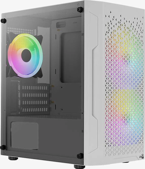 AeroCool Trinity Mini White, weiß, Lüfter LED Fixed RGB, Glasfenster