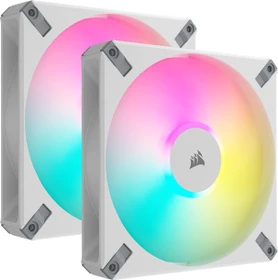 Corsair AF Series iCUE AF140 RGB Elite Dual Fan Kit, weiß, LED-Steuerung, 140mm, 2er-Pack