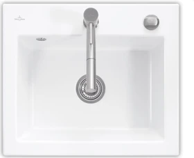 Villeroy & Boch Subway 60 S Einbau Becken mittig mit Ablauffernbedienung snow white