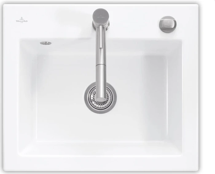 Villeroy & Boch Subway 60 S Einbau Becken mittig mit Ablauffernbedienung snow white